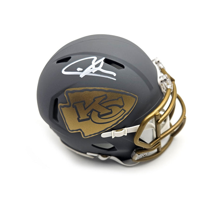 Chris Jones Signed Kansas City Chiefs Slate Mini Helmet