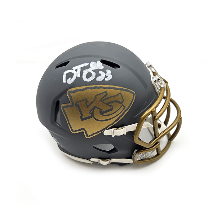 Drue Tranquill Signed Kansas City Chiefs SLATE Mini Helmet