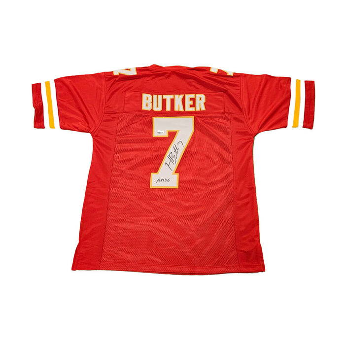 Harrison Butker Signed Custon Red Football Jersey