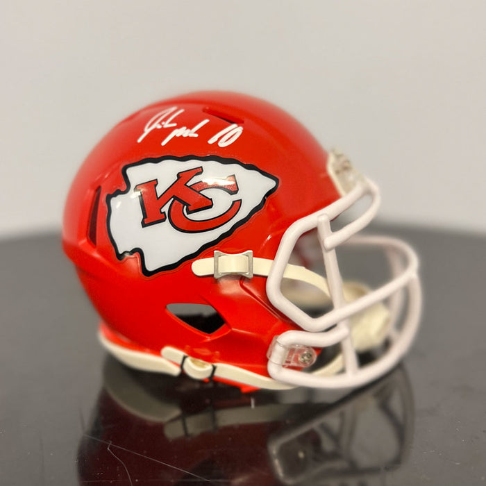 Isiah Pacheco Signed Kansas City Chiefs Red Speed Mini Helmet (White Ink)