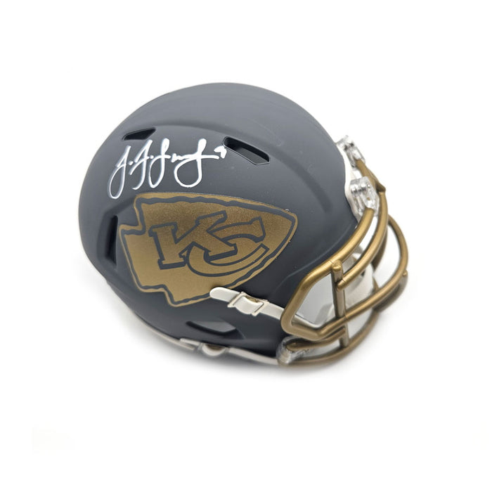 JuJu Smith-Schuster Signed Kansas City Chiefs SLATE Mini Helmet