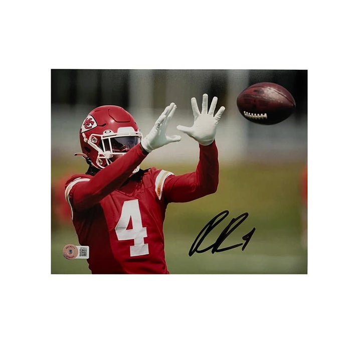 Rashee Rice Signed About to Catch Football 8x10 Photo