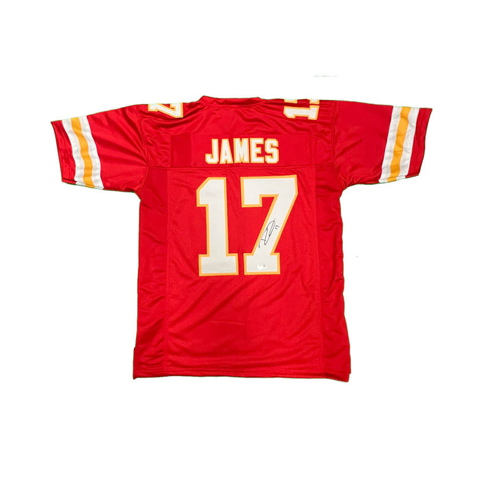 Richie James Signed Custom Red Football Jersey