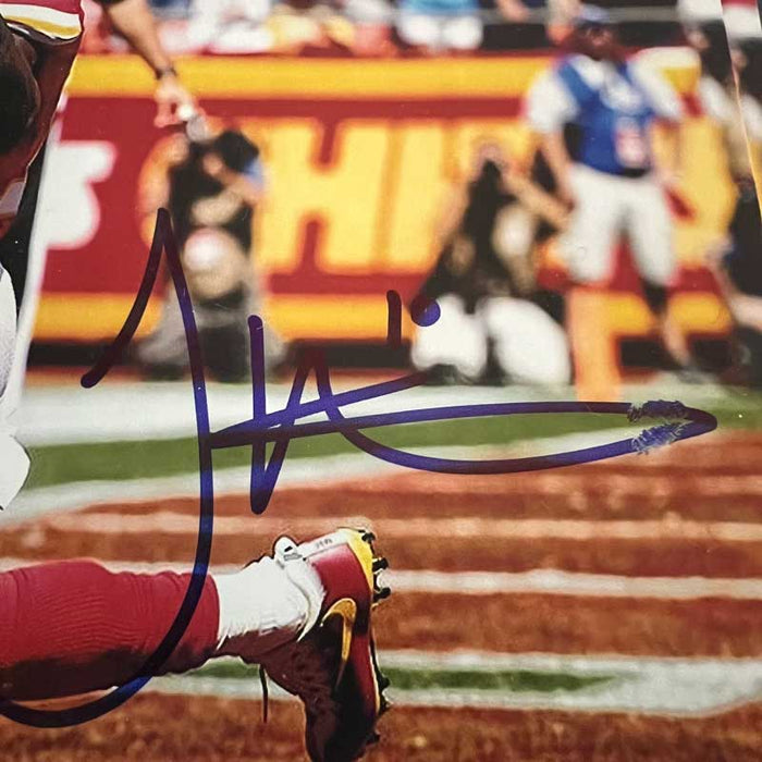 Tyreek Hill Signed Waving in End Zone 8x10 Photo - DAMAGED